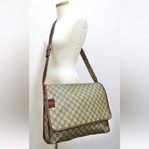 Gucci Beige and Brown Messenger Bag